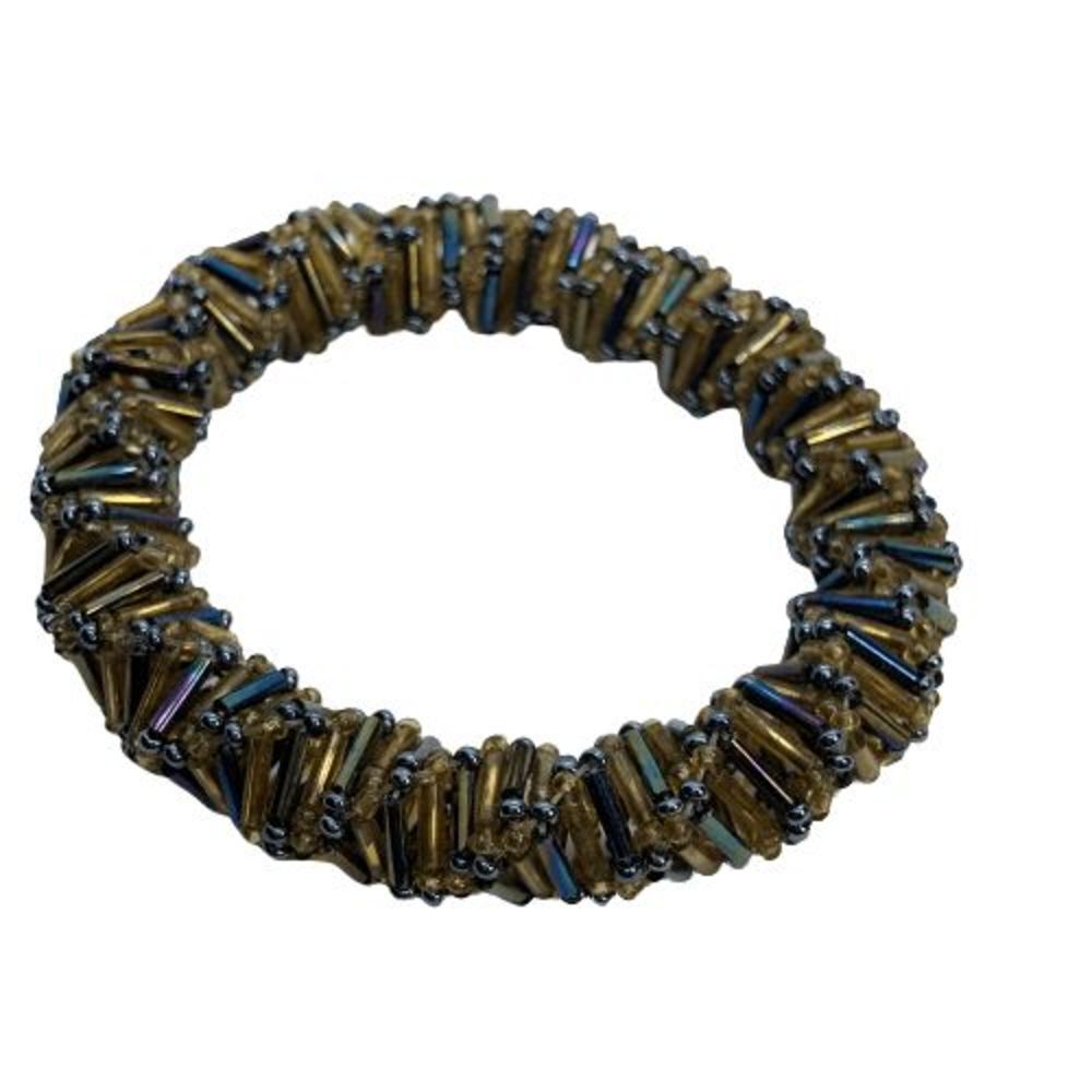 Fun Twisted Tube & Seed Bead 7" Bracelet